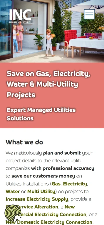 INC Utilities website - responsive web development by Murmur8